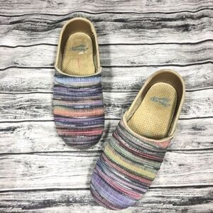 Dansko Multicolor Striped Clogs Comfortable Artistic Design